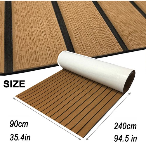 EVA Foam Boat Teak Decking Sheet Marine Flooring for Jon Boat Yacht ▷ Brown Mat - Picture 2 of 21