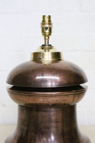 Table Lamp Antique Railway Gas Lamp Copper Top Converted Desk Lamp Unique - Picture 2 of 13