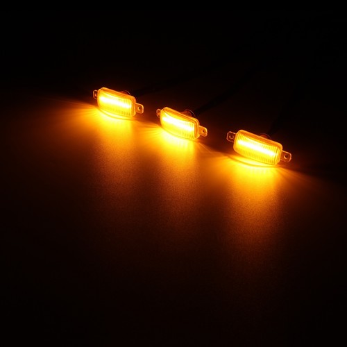 3x Raptor Style Amber Lens Amber LED Front Grille Running Lights For Ford F150 - 第 6/12 張圖片