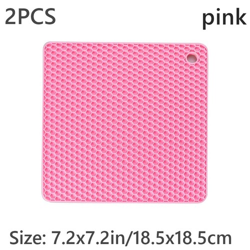 2PCS Square Silicone Honeycomb Placemat Coaster Plate Pot Mat Pad Insulation - Picture 8 of 30