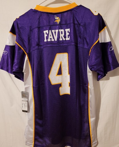 NEW WITH TAGS REEBOK ONFIELD NFL MINNESOTA VIKINGS #4 FAVRE YOUTH JERSEY, XL - Picture 2 of 11