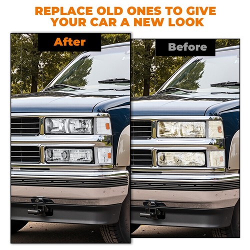 Headlights w/ Bumper Corner Lights For 1988-93 Chevy C/K 1500 2500 Suburban 3500 - Picture 6 of 14