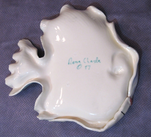 Vtg Rena Charles Studio *Pottery Plate Anthropomorphic Fish Handmade Lavendar - Picture 5 of 7