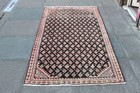 Vintage Worn Hand Made Traditional Oriental Wool Faded Pink Blue Rug 221x105cm