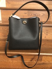 ❤️Coach 55200 Polished Pebble Leather Charlie Bucket Bright Coral Crossbody