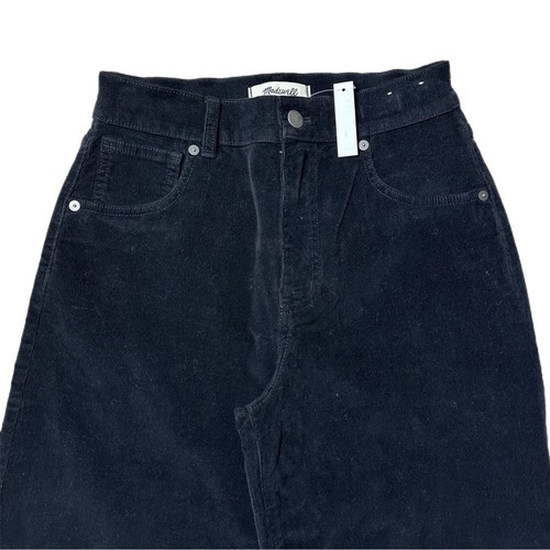 Madewell NWT The SuperWide Leg Pant in Corduroy Black Size 24 - Picture 6 of 11