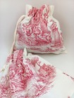 2 x TOILE DE JOUY SMALL STORAGE COTTON BAGS