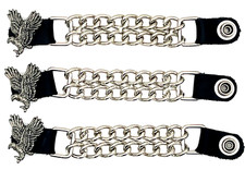 3 EAGLE DOUBLE CHAIN MOTORCYCLE BIKER VEST EXTENDER MADE IN USA