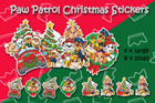 Paw Patrol Christmas Stickers [12] High Quality Photo Vinyl - easy peel