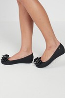 WOMENS LADIES FLAT PEEPTOE CASUAL OFFICE JELLY BOW SLIP ON SHOES BALLERINA PUMPS