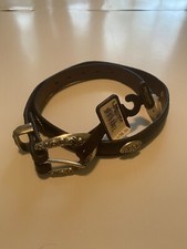 NWT NEW Vintage 1996 Nocona Black Leather Western Belt Women Size 28 Concho