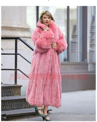 New Artificial Fur Coat Pink Fur Coat Women's Long Imitation
