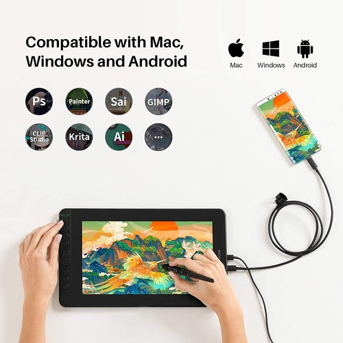 Refurbished HUION KAMVAS 12 Grafikmonitor Grafiktablet Graphics Anzeige 11,6inch - Bild 9 von 14
