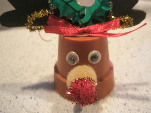 2 Reindeer CHRISTMAS Ornaments 1 plush 1 handmade - Picture 4 of 11