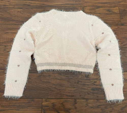 TOMMY HILFIGER PINK CROPPED girls’ sweater, Size 7 - Picture 2 of 8