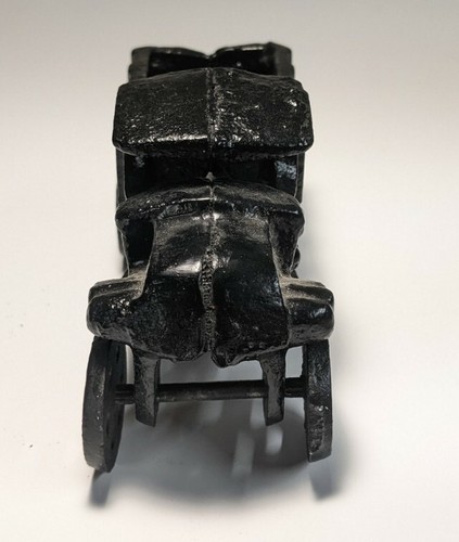 Vintage Unbranded Antique Black Cast Iron Toy Mack Bull Dog Stake Bed Truck HTF - Picture 7 of 10