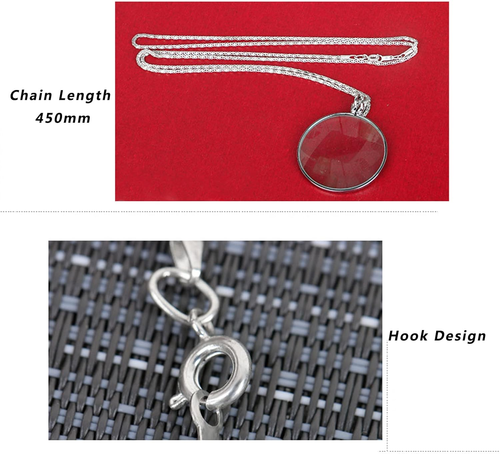 Magnifying Glass Necklace Monocle, 5X Necklace Magnifier with 1.6 Inch Glass Len - Picture 5 of 12