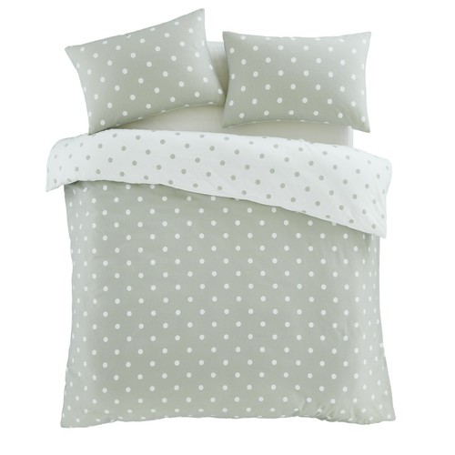 Catherine Lansfield Brushed Polka Dot Duvet Cover Bedding Range Green - Picture 24 of 44