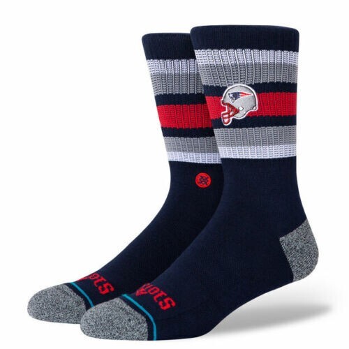 NWT Stance New England Patriots Backfield Patriots Casual Crew Socks L Navy - Picture 1 of 3