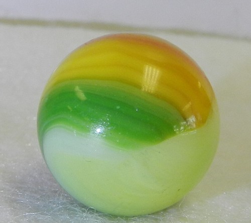 #18876m Large .74 In Vintage Akro Agate Uranium Glass Hybrid Popeye Marble - Picture 5 of 12