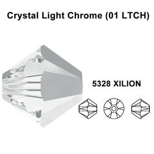 5328 Swarovski® Crystal Bicone Beads Crystal Light Chrome