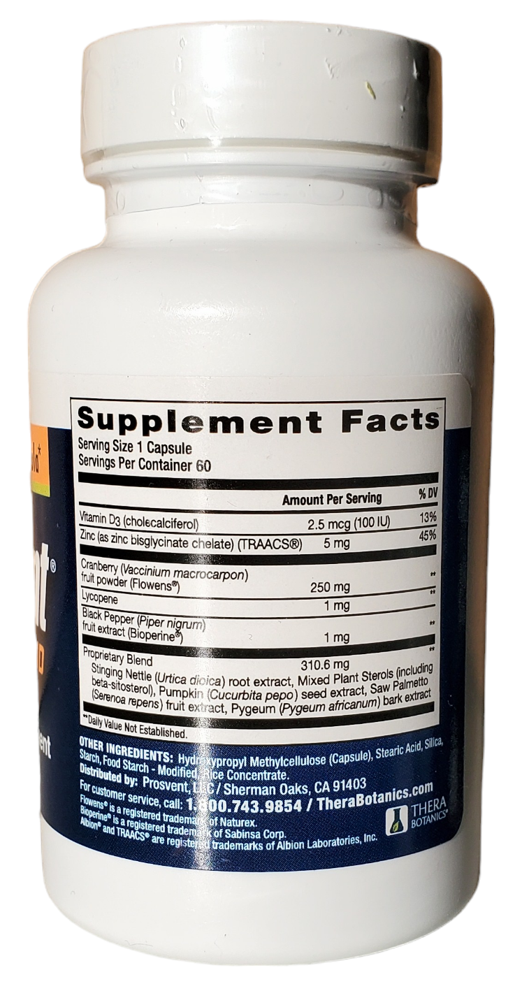 Genuine Prosvent ULTRA Prostate Support Relief Cranberry Enlarged Flow