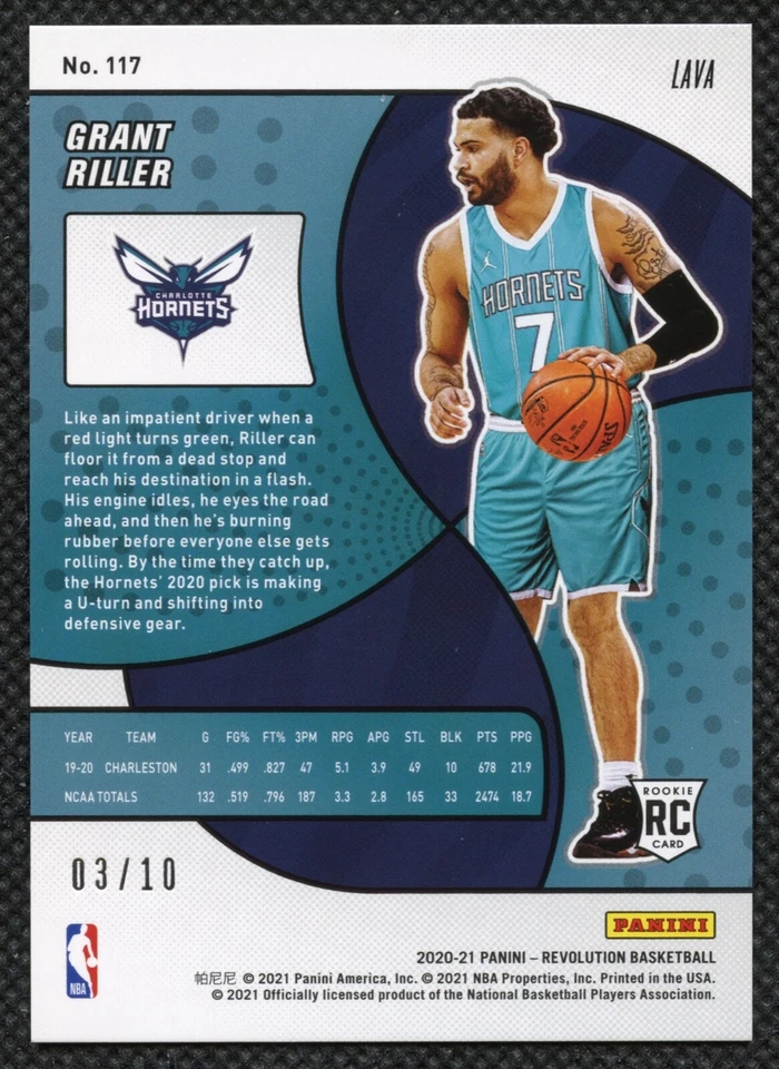 2020-21 Panini Revolution Grant Riller Rookie 3/10 Lava - Image 2 of 2