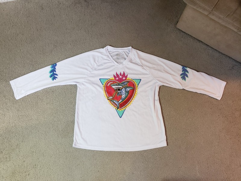 San Jose Sharks Heart Los Tiburones Hispanic Heritage Night Jersey MEDIUM