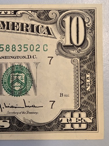 Series 1977 A $10 Ten Dollar Bill FRN Federal Reserve Bank of Chicago, Illinois - Picture 6 of 24