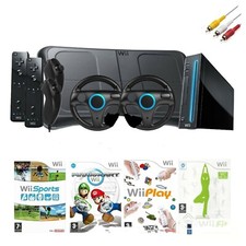 Nintendo Wii Set+Balanceboard+Mario Kart+Wii Fit+Wii Play+Wii Sports+Lenkräder+