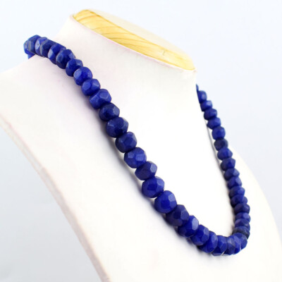 Stunning 20-Inch Natural Blue Lapis Lazuli Beaded Necklace – 389 Carats