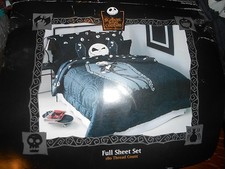 VTG Nightmare Before Christmas Bedding 86x86 Bedspread Full Sheet Set 2 Pillows