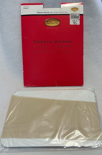 Talbots Woman Control Top Pantyhose Bone Sandaltoe Silky Sheer Size 1X NEW - Picture 5 of 5
