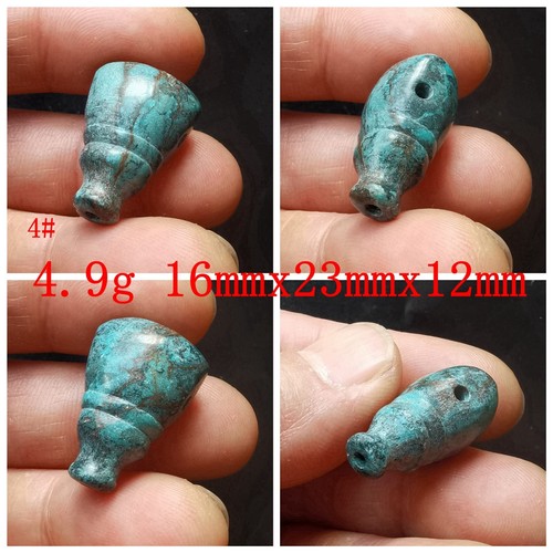 Genuine natural Hubei Turquoise bracelet bead,T hole,Three holes,guru stone bead - Picture 3 of 86
