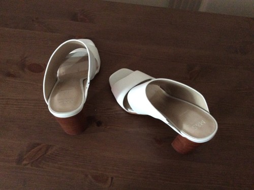 WOMEN BRAND NEW LEATHER MULE SANDALS IN IVORY COLOUR SIZE 7.5 EUR 41 - Picture 9 of 9