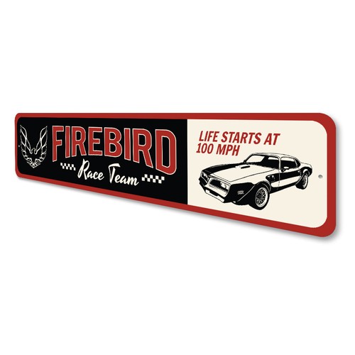 Letrero de metal de decoración vintage Firebird Race Team Pontiac - Imagen 4 de 4