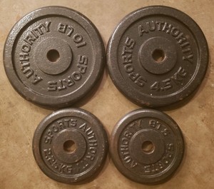 Sports Authority 10lb And 5lb Barbell Weight Plates Standard Size