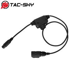 TS Tactical Headset Push-to-talk PTT 6 Pin Plug PTT for PRC 148/152 intercom