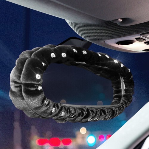 Lujo Terciopelo Corona Diamante Cubierta Volante Coche Decoración Interior Accesorios - Imagen 8 de 17