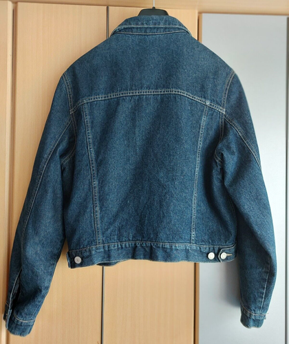 gefütterte Jeansjacke - Jacke mit Teddyfutter - Gr. L - Bild 3 von 6