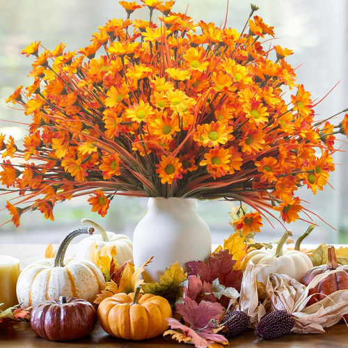 10 Bundles Artificial Flowers Outdoor Fake Fall Flowers for outside Decoration U - Picture 12 of 12