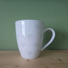 Pale Blue Cross-stitch Heart Design Coffee Cup