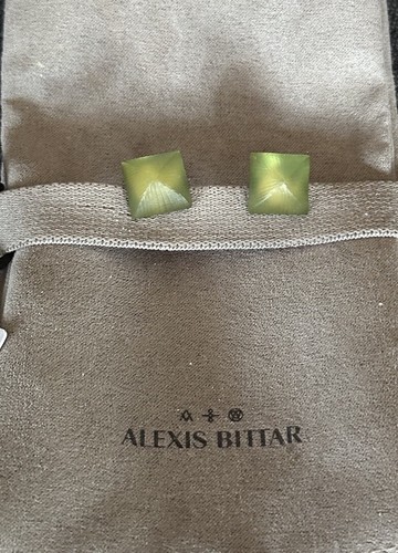 100% Authentic Alexis Bittar Green Square Lucite Pyramid Earrings - 第 8/9 張圖片