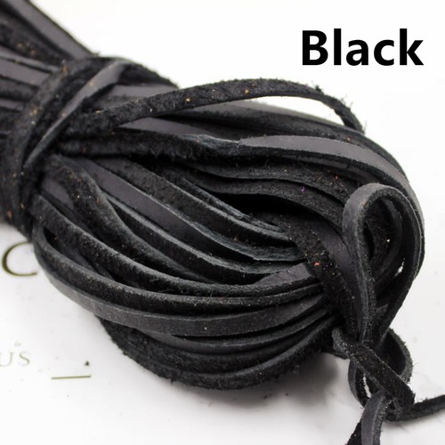 3mm Flat Cow Real Leather High Quality Finding Cord String Lace Rope ~ Natural - Picture 4 of 25