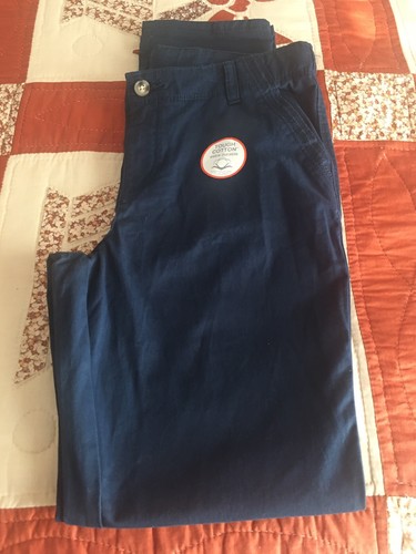 Girls Wonder Nation Pants Chino Adjustable Waist Dark Blue Sz 16 NWT - Picture 1 of 3