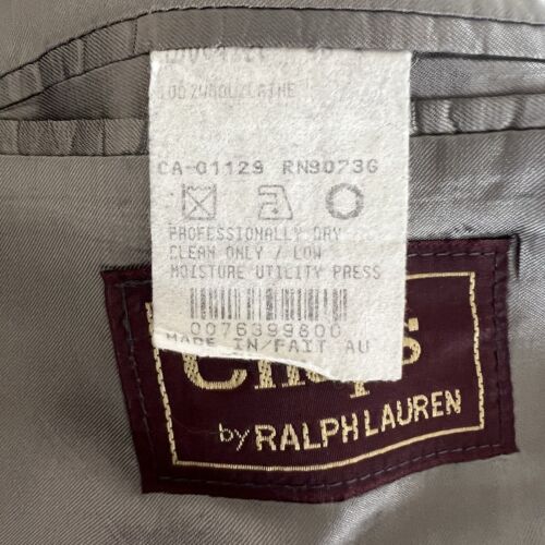 Chaps By Ralph Lauren Men Wool Gray Striped Suit 48R Pants 36x28.5 Vest 3PC - Picture 12 of 18