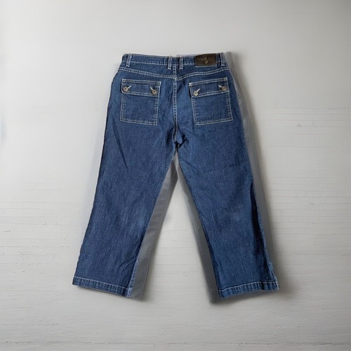 Baby Phat Capris Jeans Womans 11 Dark Wash Stretch Slim Curvy Zip Pocket Denim - Picture 2 of 9
