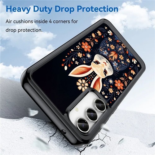 bunny rabbit flowers pattern For Samsung A15 A16 S23 S24 S25 Ultra FE Tough Case - 第 9/25 張圖片