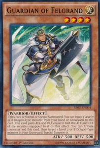 Guardian of Felgrand - SR02-EN004 - Common - 1st Edition x3 - Near Mint