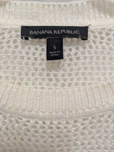 Banana Republic Fishnet Sweater S Open Knit Crochet Sheer Linen Blend Fairy Y2k - Bild 5 von 9